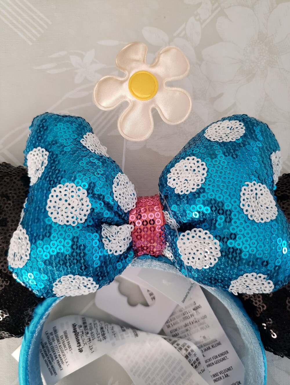 Disney Parks Minnie Mouse Timeless Flower Polka Dot Ear Headband NWT - Picture 3 of 10